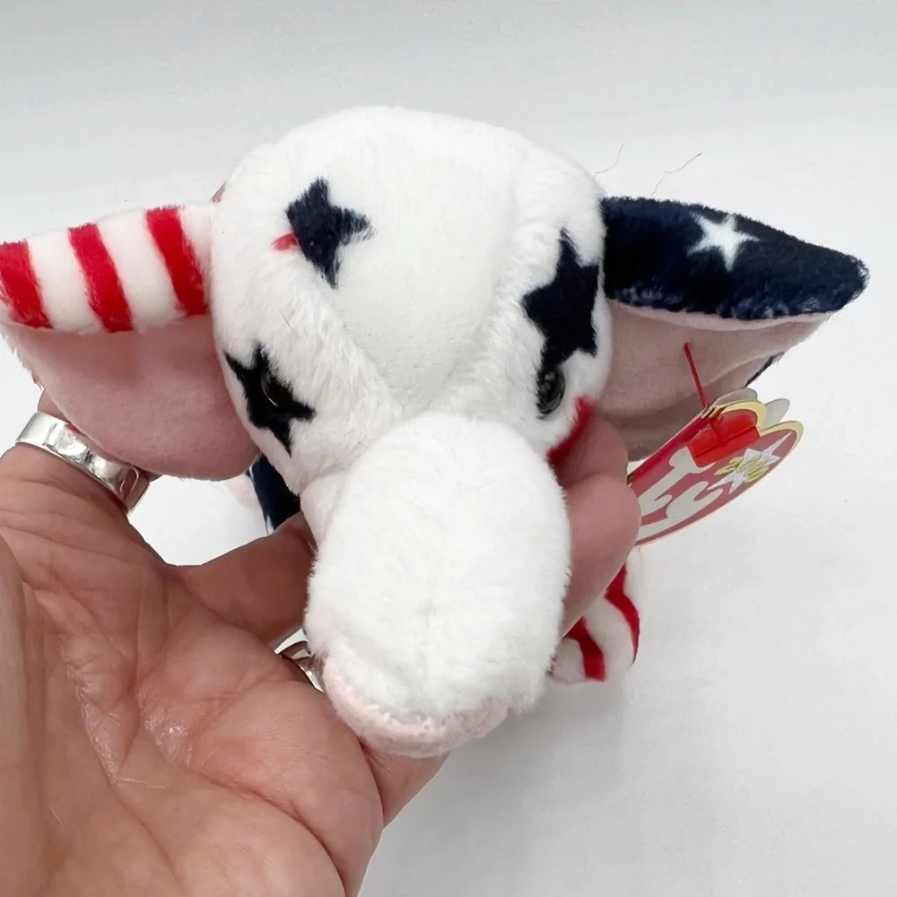 Ty Vintage Y2K Beanie RIGHTY the Elephant Patriotic Red, White & Blue Plush